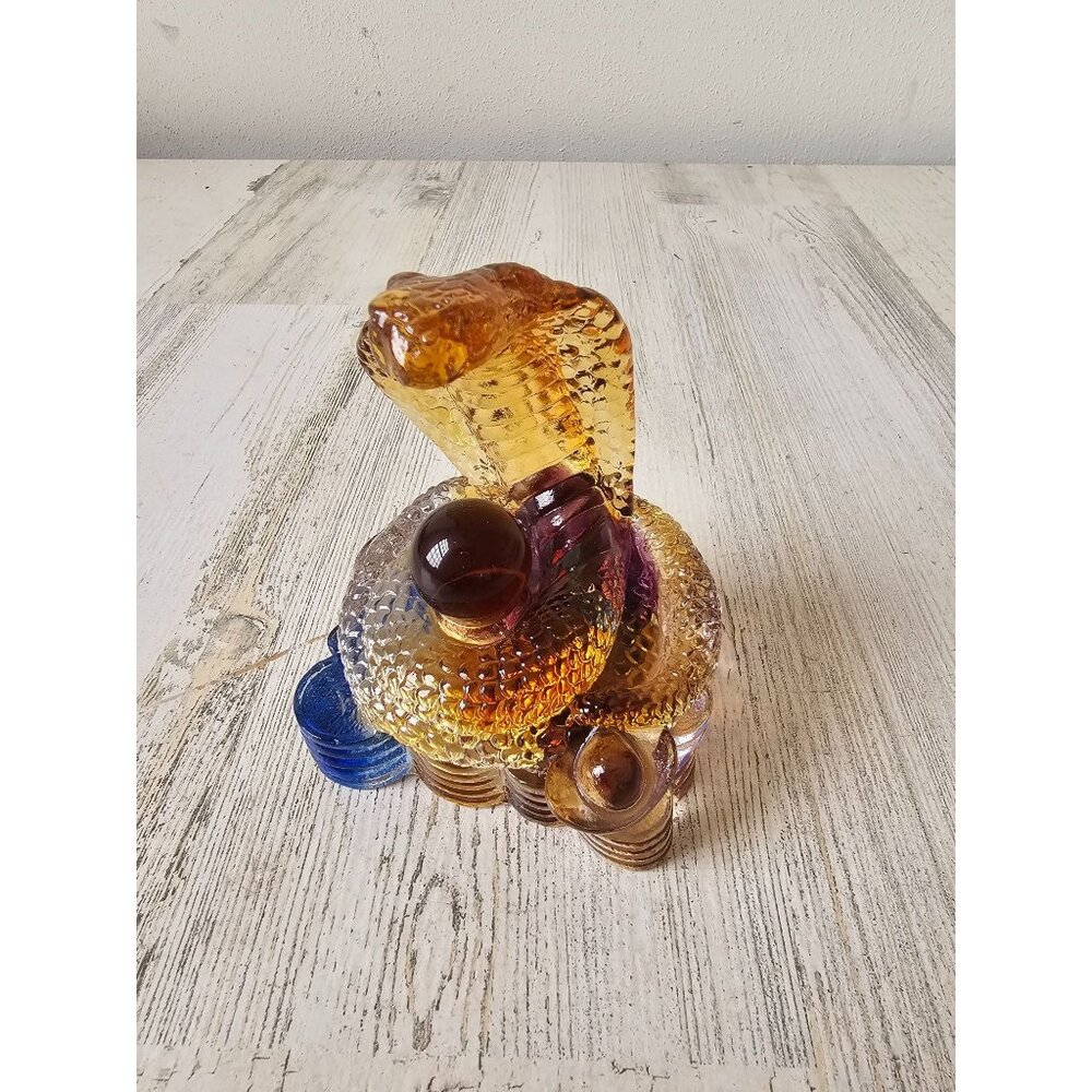Kalifano Crystal carving snake‎ ball wisdom intuition figurine statue Cobra